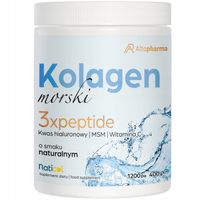 KOLAGEN Morski 3 Peptydy HA MSM Wit. C do Picia 10 000mg Włosy Stawy 400g