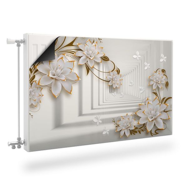 MATA Magnetyczna Na Kaloryfer Tunel 3D Kwiaty Motyle 90cm x 60cm zdjęcie 1