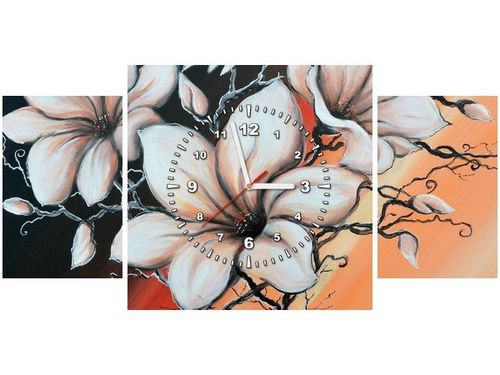 80X40CM ZEGAR ZEGAR OBRAZ MAGNOLIA SUNSET KWIATY ZACHÓD SŁOŃCA OBRAZ na Arena.pl