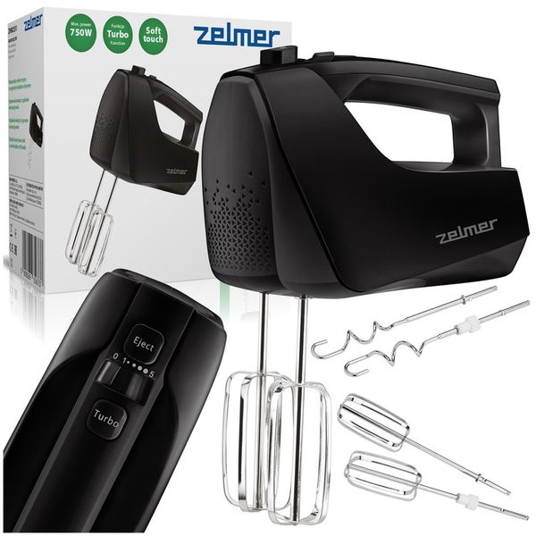 MIKSER RĘCZNY ZELMER LEKKI ROBOT KUCHENNY 5 BIEGÓW 4 KOŃCÓWKI TURBO 750W zdjęcie 1