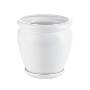 Doniczka Ceramiczna Muza 4 z podstawką biała eco