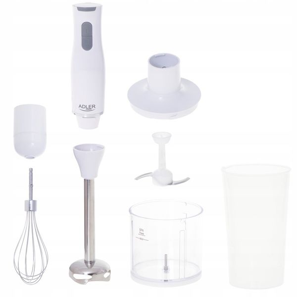 Blender Ręczny Wielofunkcyjny Mikser Biały Mocny Turbo Robot Zestaw 800W zdjęcie 3