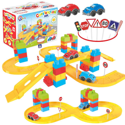 Edukacyjne Klocki Konstruktor Torów Z Autami Dla Dzieci 8324 na Arena.pl