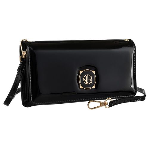 czarna, elegancka torebka 2w1 wykonana z lakierowanej skóry ekologicznej - na Arena.pl