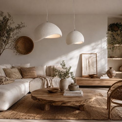Lampa wisząca STONE biała 40 cm na Arena.pl