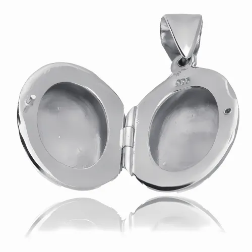 SREBRNY OTWIERANY OWALNY SEKRETNIK PUZDERKO WZOREK na Arena.pl