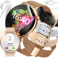 SMARTWATCH ZEGAREK DAMSKI POLSKIE MENU ROZMOWY POWIADOMIENIA SPORT 4 PASKI