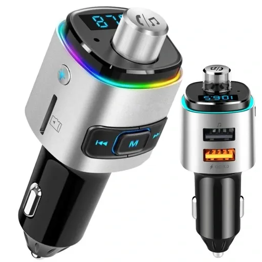 TRANSMITER FM BLUETOOTH ŁADOWARKA 2X USB SD QC 3.0 zdjęcie 1