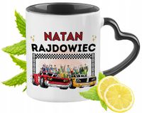 Kubek Czarny Z Uszkiem W Kształcie Serca Dla Natana Idealny Na Prezent