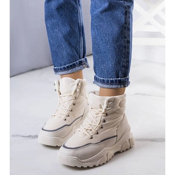 Kremowe ocieplane botki r.39 zdjęcie 2