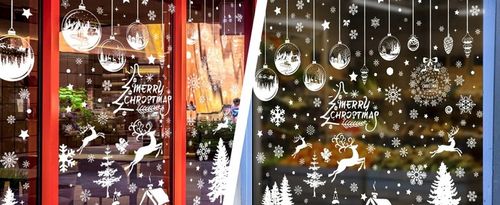 Naklejki Świąteczne na Okna SZYBĘ Duży Zestaw Naklejek Świątecznych 196szt na Arena.pl