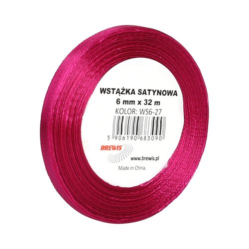 WSTĄŻKA SATYNOWA 6MM X 32M WS6-27 BREWIS FUKSJOWA na Arena.pl
