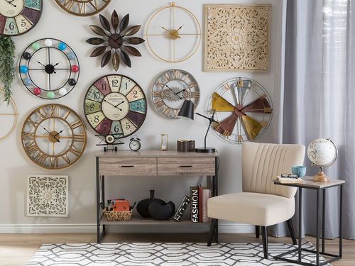 Zegar ścienny ø 46 cm srebrno-złoty SEON na Arena.pl