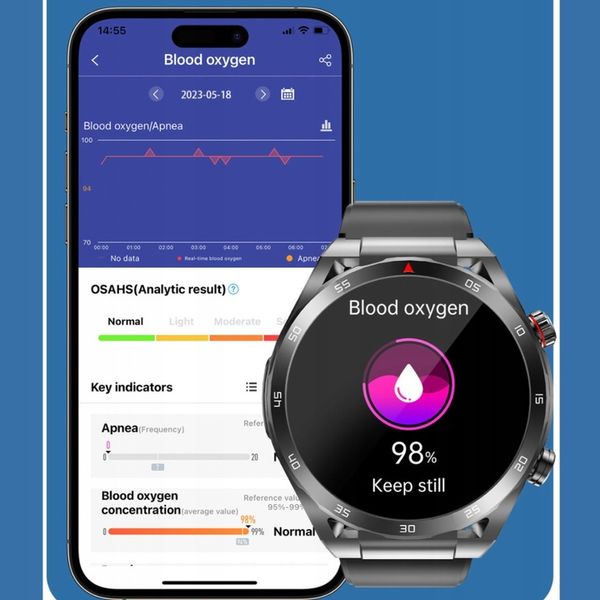 SMARTWATCH ZEGAREK MĘSKI GLUKOZA POMIAR CUKRU EKG CIŚNIENIE MENU POLSKIE zdjęcie 15