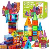 Klocki magnetyczne PANELE KONSTRUKCYJNE edukacyjne kolorowe 3D zestaw