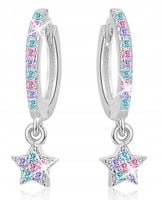 Kolczyki srebrne dla dziewczynki wiszące kolczyki srebro próba 925