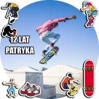 OPŁATEK NA TORT 20CM - DESKOROLKA ROLKI + IMIĘ + ! 15CM 18CM