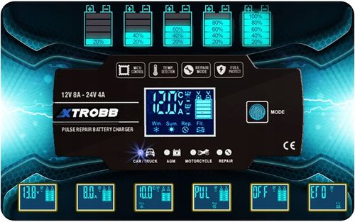 PROSTOWNIK AUTOMATYCZNY Z FUNCJĄ NAPRAWY 12V 24V LED ŁADOWARKA AKUMULATORÓW na Arena.pl