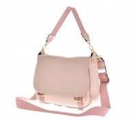 Laura Biaggi - torebka listonoszka jasny różowy mat klapka zamsz F235