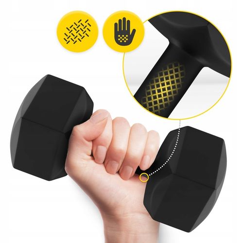 HANTLE BITUMICZNE HANTELKI ZESTAW DO ĆWICZEŃ FITNESS SIŁOWNIA TRENING 2x5kg na Arena.pl