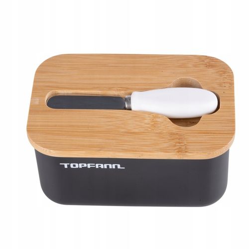 MASELNICZKA CZARNA POJEMNIK NA MASŁO MASELNICA Z POKRYWKĄ I NOŻYKIEM na Arena.pl