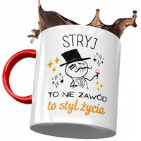 Kubek Czerwony Dla Stryja Na Urodziny Na Prezent Z Nadrukiem Ze Zdjęciem
