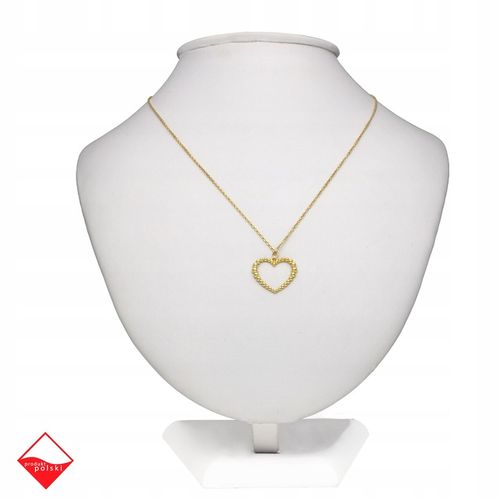 NASZYJNIK SREBRNY POZŁACANY Z MAŁYM SERCEM na Arena.pl