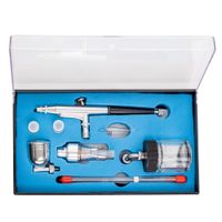aerograf profesjonalny 3 dysze 0,2 0,3 0,5 filtr 2 boczne zbiorniki