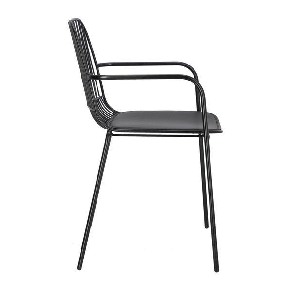 Krzesło Willy Arm Black z poduszką PU zdjęcie 4