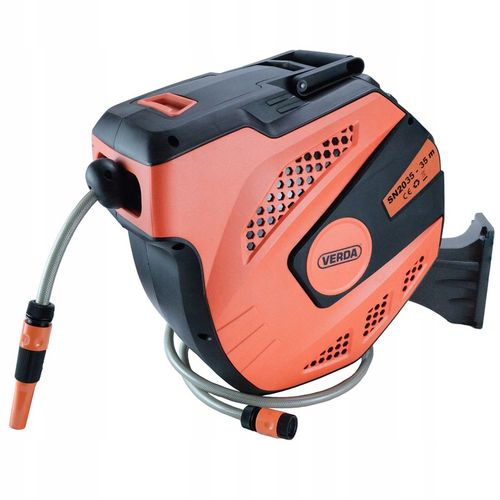 WĄŻ OGRODOWY AUTOMATYCZNY ZE ZWIJACZEM 35m + 2m BĘBEN NA BĘBNIE ŚCIANĘ na Arena.pl