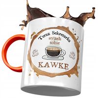 Kubek Pomarańczowy Dla Sekretarki Strzeli Kawkę Z Nadrukiem Ze Zdjęciem