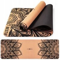 MATA DO ĆWICZEŃ FITNESS JOGI TPE KORKOWA KARIMATA BESTIF PILATES 183cm