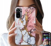 ETUI DO XIAOMI NOTE 10 / 10S - RÓŻOWO BIAŁY MARMUREK, KAMIENNE WZORY