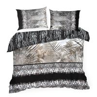 Pościel Eva Minge Eva 17 stal/beż 160x200 + 70x80 bawełna satyna