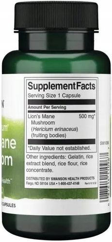 SWANSON FS LIONS MANE (soplówka jeżowata) 60kaps na Arena.pl