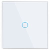 WŁĄCZNIK ŚWIATŁA SZKLANY DOTYKOWY POJEDYNCZY BIAŁY WIFI TUYA LED SZKŁO