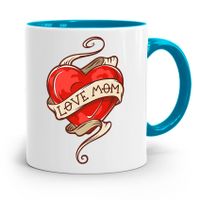 Kubek Błękitny Dla Mamy Love You Mom Prezent Z Nadrukiem Ze Zdjęciem