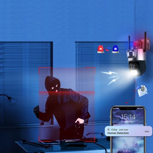 PODWÓJNA KAMERA IP 2W1 ZEWNĘTRZNA OBROTOWA WIFI 2x 3MPx FULL HD+ MONITORING na Arena.pl