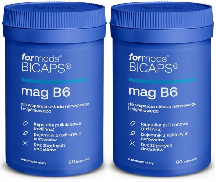 2 x Bicaps MAG B6 cytrynian magnezu + witamina B6 60 kapsułek FORMEDS zdjęcie 1