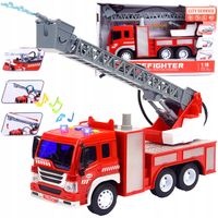 Wóz strażacki 1:16 z podnośnikiem 360°światłami dźwiękami i funkcją wody