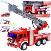 Wóz strażacki 1:16 z podnośnikiem 360°światłami dźwiękami i funkcją wody