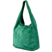 Włoska Torebka worek Skórzana zamsz Naturalny musztarda U35