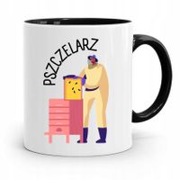 Kubek Czarny Dla Pszczelarza Pszczelarz Prezent Z Nadrukiem Ze Zdjęciem