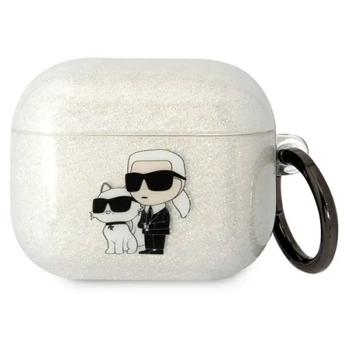 Etui Karl Lagerfeld Glitter Karl&Choupette na AirPods 3 - przezroczyste na Arena.pl