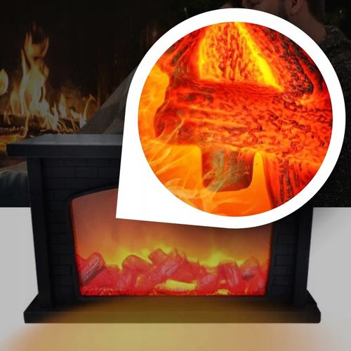 KOMINEK LED LAMPION Z OGNIEM RUCHOMY PŁOMIEŃ ELEKTRYCZNY DEKORACJA ŚWIĘTA na Arena.pl