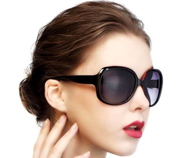 Duże okulary damskie czarne muchy przeciwsłoneczne