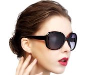 Duże okulary damskie czarne muchy przeciwsłoneczne O55