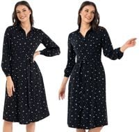 Sukienka Damska Szmizjerka Midi Wiskozowa Wzorzysta Lato CZARNA MORAJ XXL