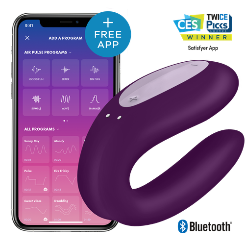 Satisfyer Double Joy Violet Incl. Bluetooth And App na Arena.pl