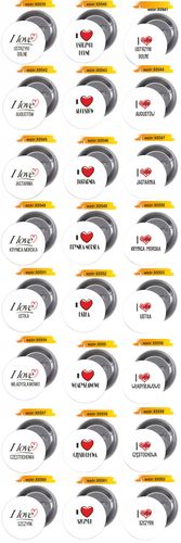 Przypinki buttony I LOVE WADOWICE z grafiką na Arena.pl